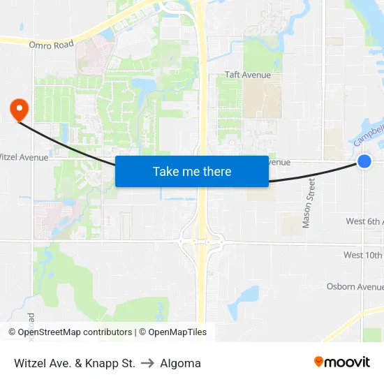 Witzel Ave. & Knapp St. to Algoma map