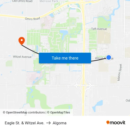 Eagle St. & Witzel Ave. to Algoma map