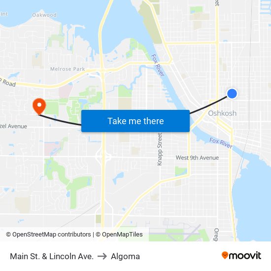 Main St. & Lincoln Ave. to Algoma map