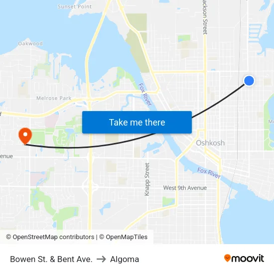 Bowen St. & Bent Ave. to Algoma map