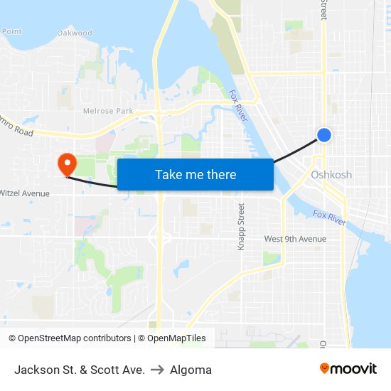 Jackson St. & Scott Ave. to Algoma map