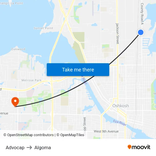 Advocap to Algoma map