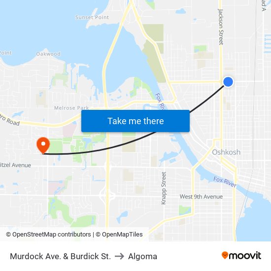 Murdock Ave. & Burdick St. to Algoma map