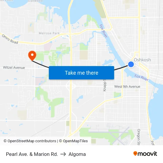 Pearl Ave. & Marion Rd. to Algoma map