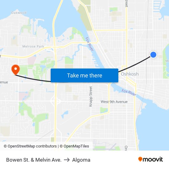 Bowen St. & Melvin Ave. to Algoma map