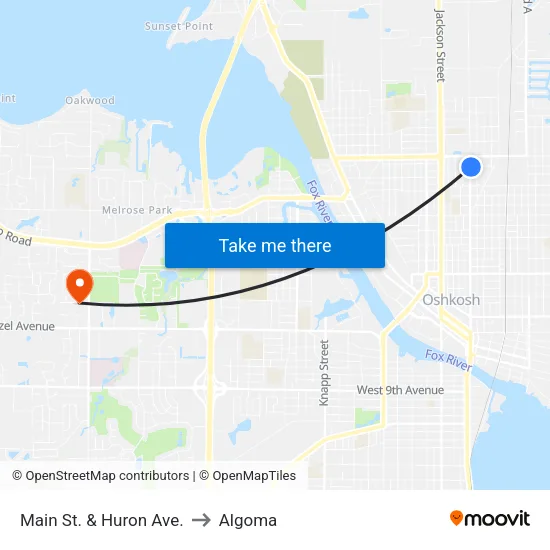 Main St. & Huron Ave. to Algoma map