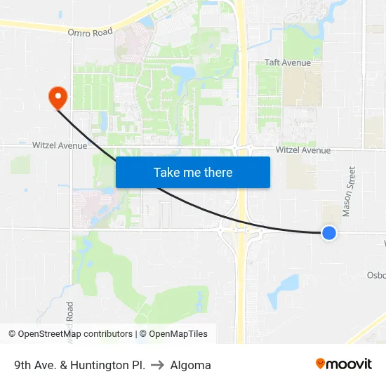 9th Ave. & Huntington Pl. to Algoma map