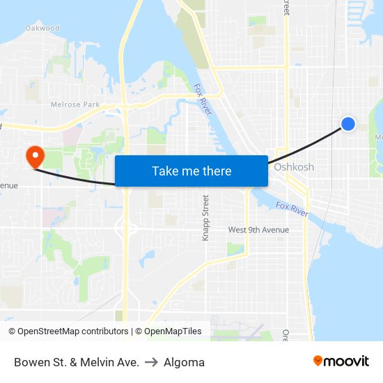 Bowen St. & Melvin Ave. to Algoma map