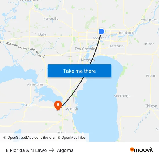 E Florida & N Lawe to Algoma map