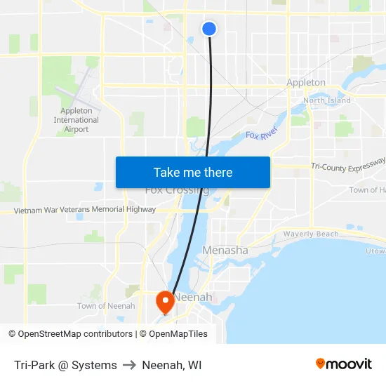 Tri-Park @ Systems to Neenah, WI map
