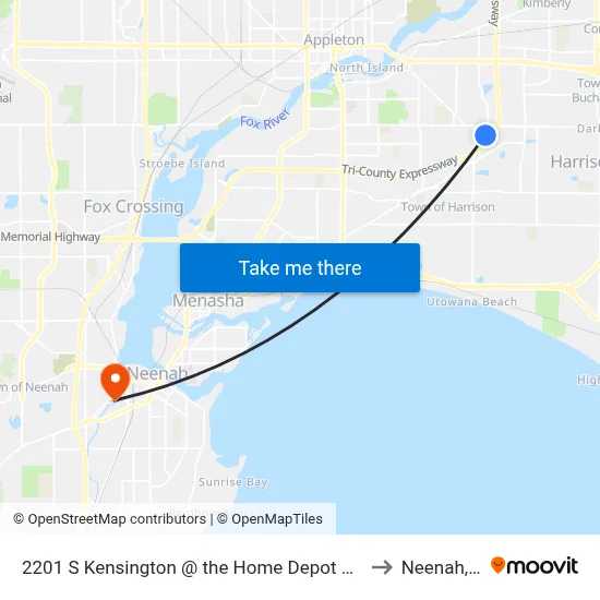 2201 S Kensington @ the Home Depot Entrance to Neenah, WI map