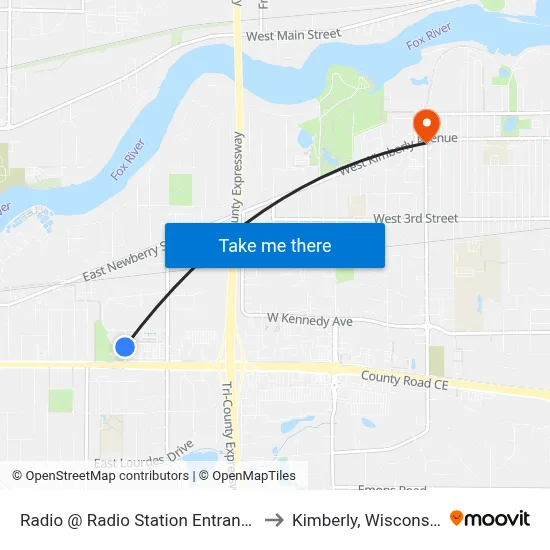 Radio @ Radio Station Entrance to Kimberly, Wisconsin map