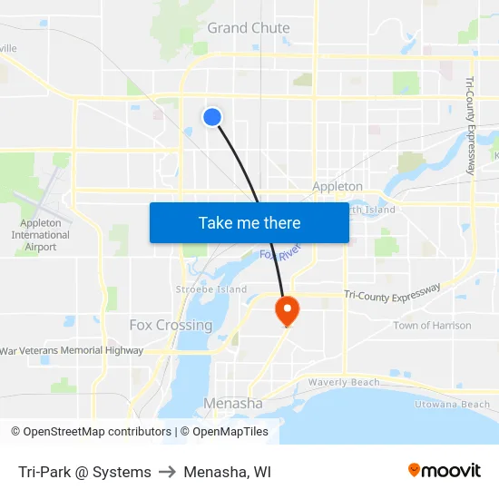 Tri-Park @ Systems to Menasha, WI map