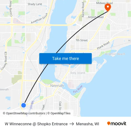 W Winneconne @ Shopko Entrance to Menasha, WI map