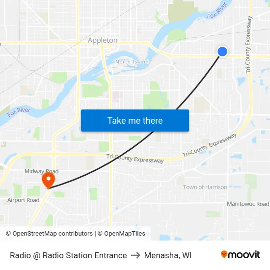 Radio @ Radio Station Entrance to Menasha, WI map