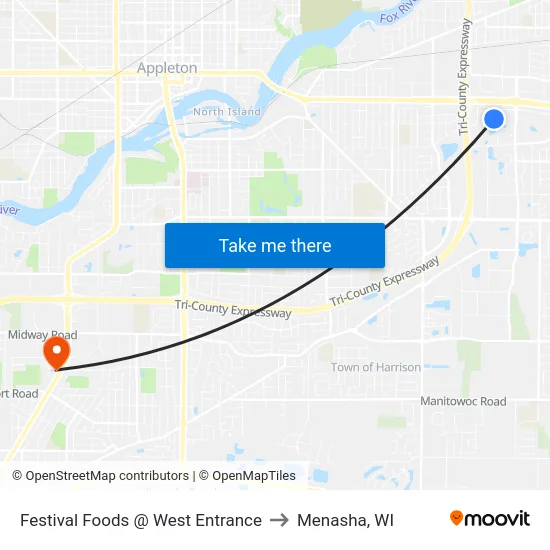 Festival Foods @ West Entrance to Menasha, WI map