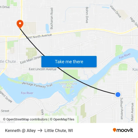 Kenneth @ Alley to Little Chute, WI map