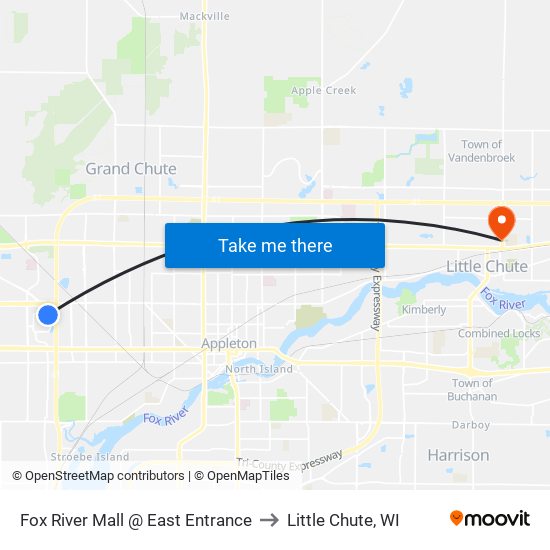 Fox River Mall @ East Entrance to Little Chute, WI map