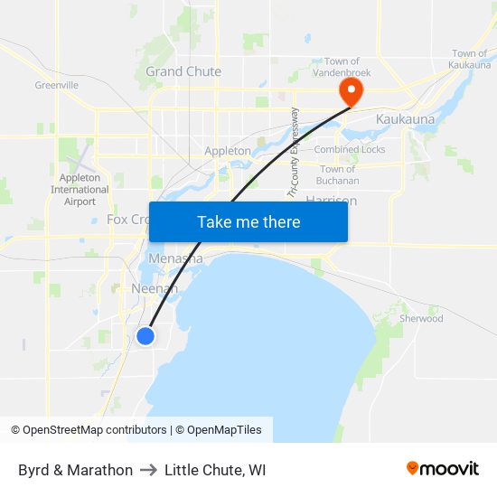 Byrd & Marathon to Little Chute, WI map