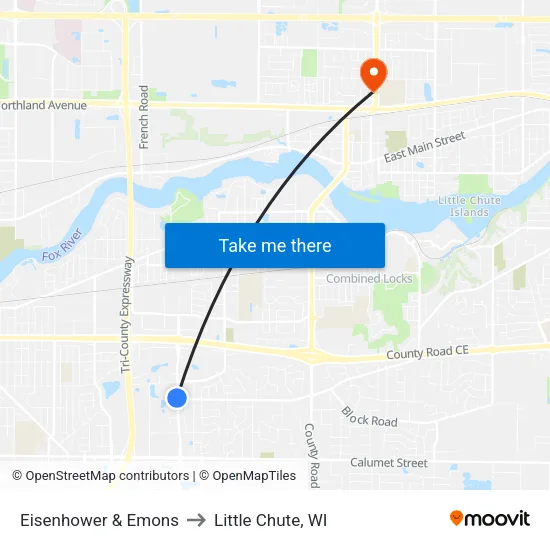 Eisenhower & Emons to Little Chute, WI map