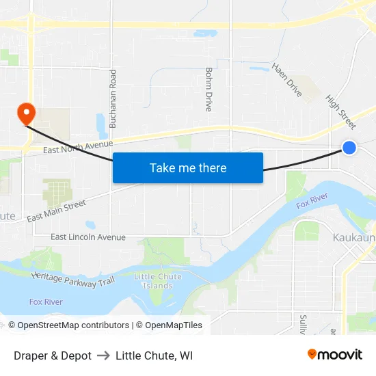 Draper & Depot to Little Chute, WI map