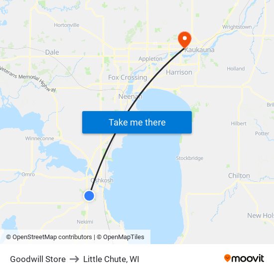 Goodwill Store to Little Chute, WI map
