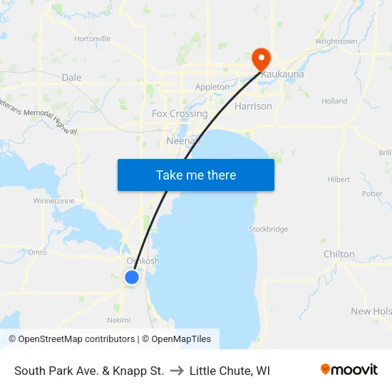 South Park Ave. & Knapp St. to Little Chute, WI map