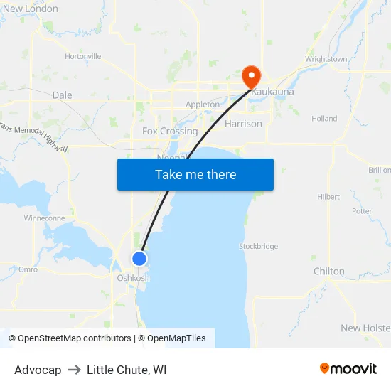Advocap to Little Chute, WI map