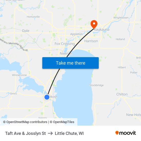 Taft Ave & Josslyn St to Little Chute, WI map