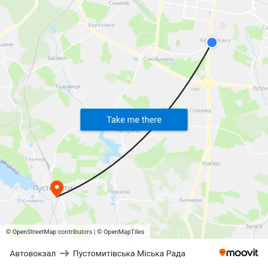 Автовокзал to Пустомитівська Міська Рада map