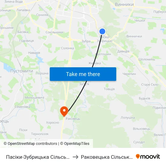 Пасіки-Зубрицька Сільська Рада to Раковецька Сільська Рада map