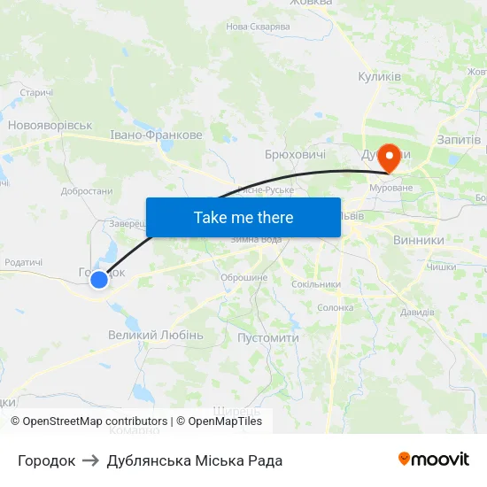 Городок to Дублянська Міська Рада map