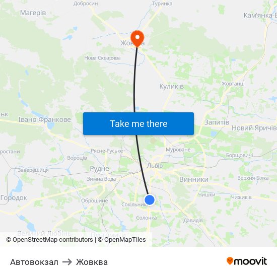 Автовокзал to Жовква map