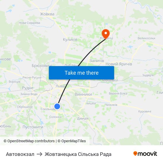 Автовокзал to Жовтанецька Сільська Рада map