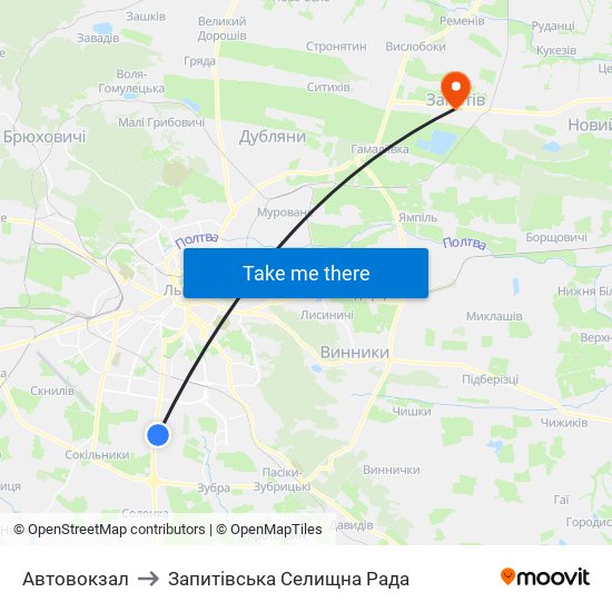 Автовокзал to Запитівська Селищна Рада map
