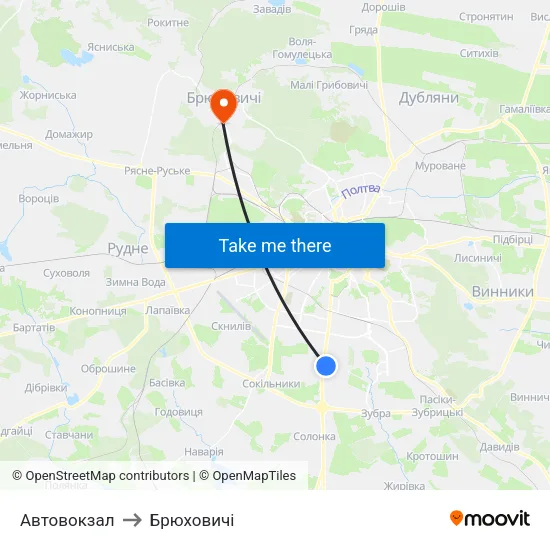 Автовокзал to Брюховичі map