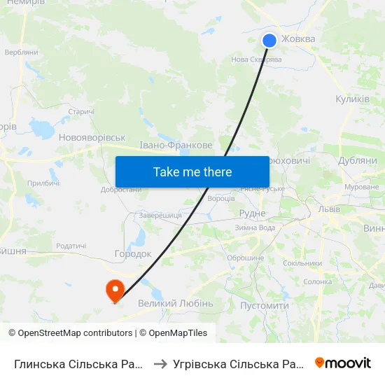 Глинська Сільська Рада to Угрівська Сільська Рада map