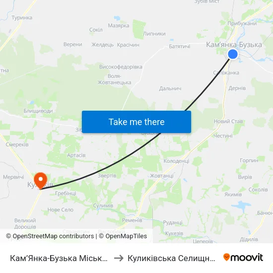 Кам’Янка-Бузька Міська Рада to Куликівська Селищна Рада map
