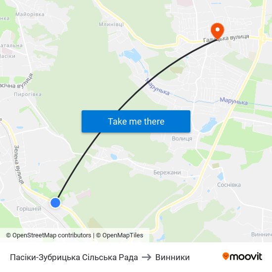 Пасіки-Зубрицька Сільська Рада to Винники map