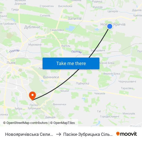 Новояричівська Селищна Рада to Пасіки-Зубрицька Сільська Рада map