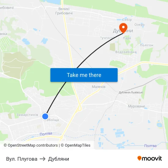 Вул. Плугова to Дубляни map