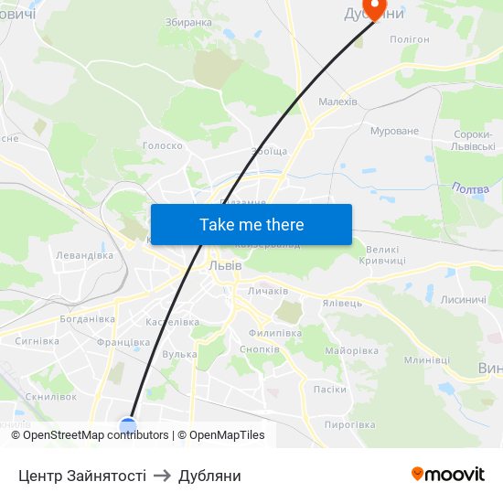 Центр Зайнятості to Дубляни map