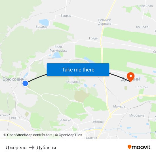 Джерело to Дубляни map