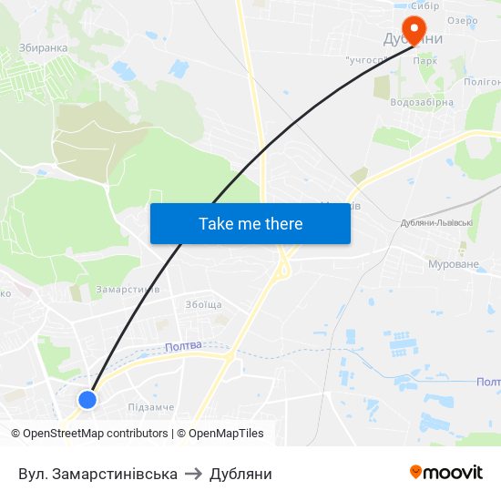 Вул. Замарстинівська to Дубляни map