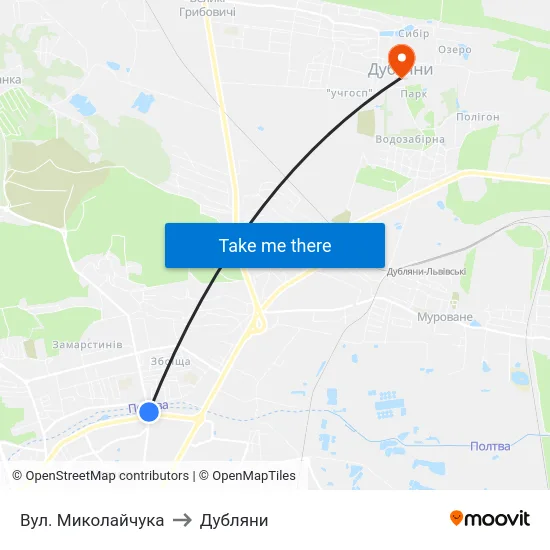 Вул. Миколайчука to Дубляни map