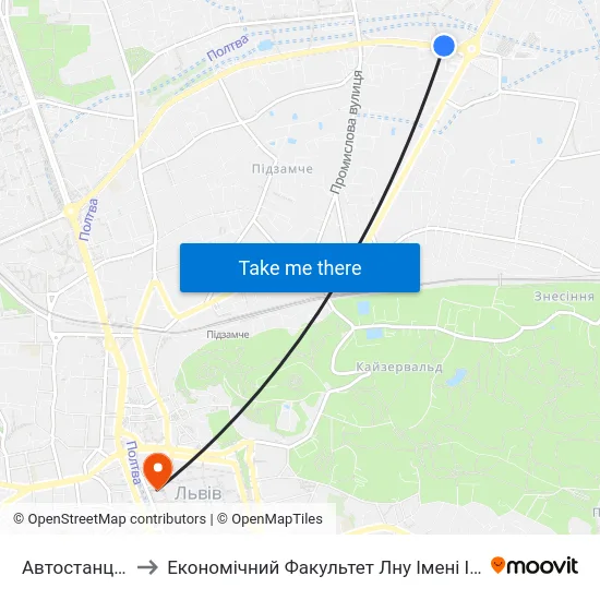 Автостанція №2 to Економічний Факультет Лну Імені Івана Франка map