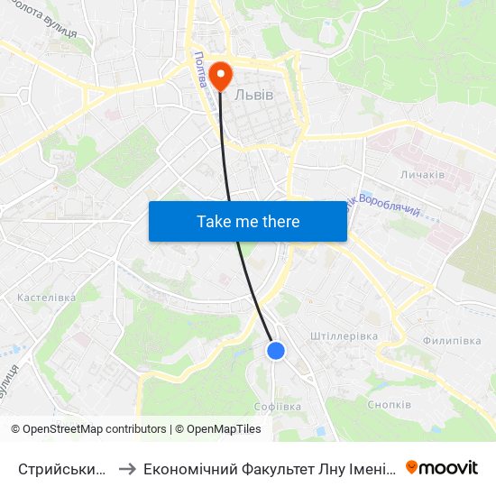 Стрийський Парк to Економічний Факультет Лну Імені Івана Франка map