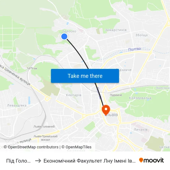 Під Голоском to Економічний Факультет Лну Імені Івана Франка map