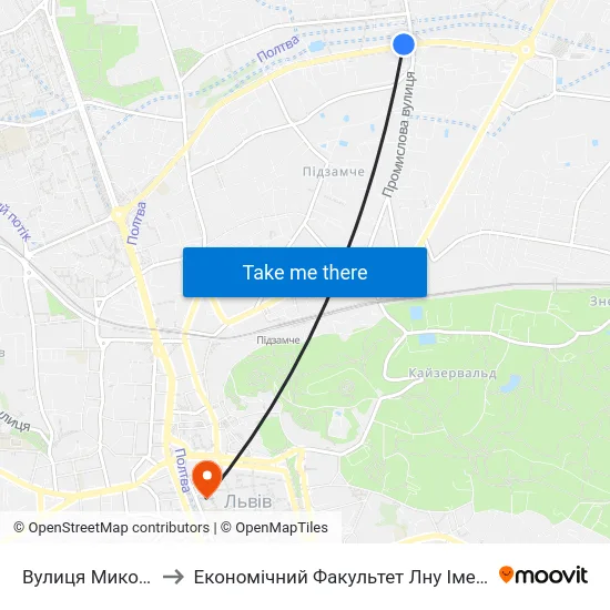 Вулиця Миколайчука to Економічний Факультет Лну Імені Івана Франка map