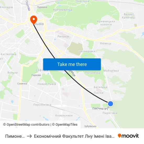 Пимоненка to Економічний Факультет Лну Імені Івана Франка map